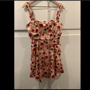 Lulus red/cream dress